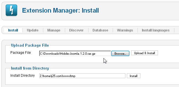 MobileJoomla! install