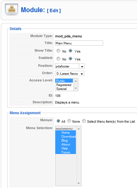 Module edit